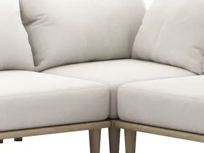 CB2 Baixa Wood Outdoor Sofa 3D model