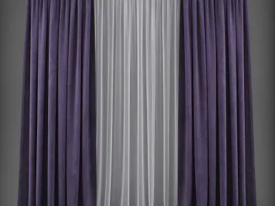 Curtain curtains Low-poly 3D model