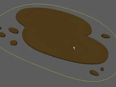Cartoon mud Puddle 3D model