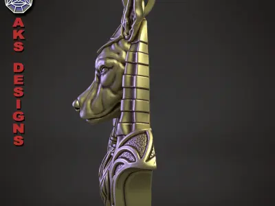 Animal Pendant Jewelry Egyptian Anubis v1  3D print model