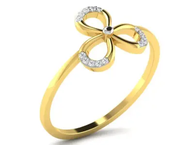 Light Weight Yellow Gold Diamond Ring DR-6115 3D print model