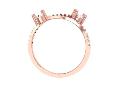 Solitaire Women Light Weight Band Ring 3D print model