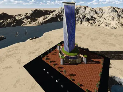 modern tower building 3D model