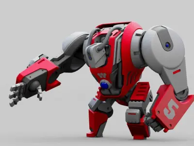 BATTLE GORILLA BOT  RIGGED 3D model
