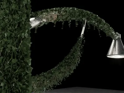 Street Lamp model with Leaves and Roots 3D model