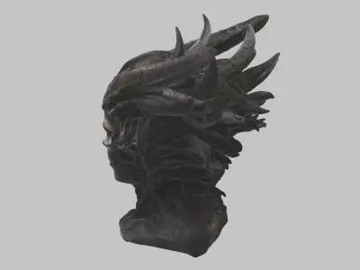 Alien Fantasy HR Giger Woman Scifi Head Bust  Low-poly 3D model