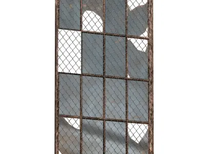 old broken industrial window 3D model