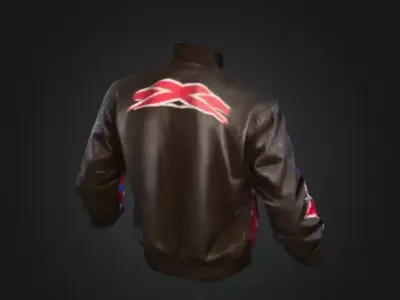  Vintage Confederate Bomber Jacket  Realistic Game-Ready Model  Low-poly 3D model