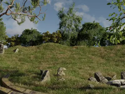 3D realistic Stylized landscape model  Low-poly 3D model