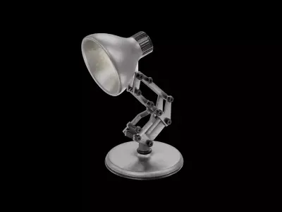 Industrial Desk Lamp - Realistic 3D Model  Free low-poly 3D model