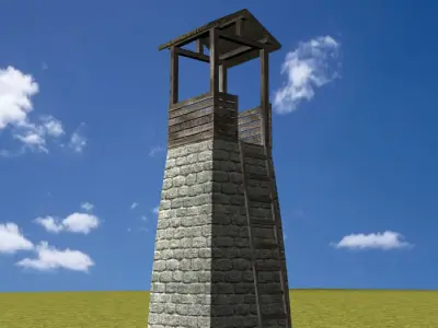 Guard tower 02 low poly Low-poly 3D model