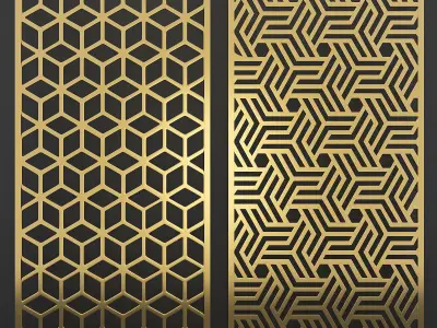 10 Set CNC Wall Partition 3d Panel 3D model