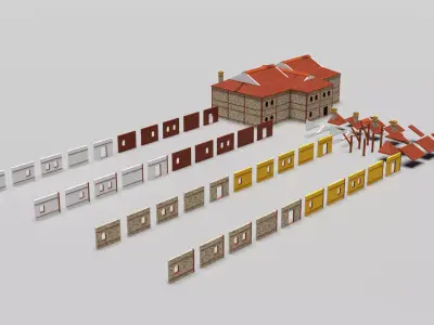 Simple Medieval KitBash Free low-poly 3D model