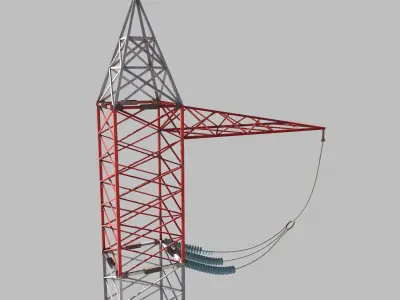 Electricity Pole 6 Low-poly 3D model