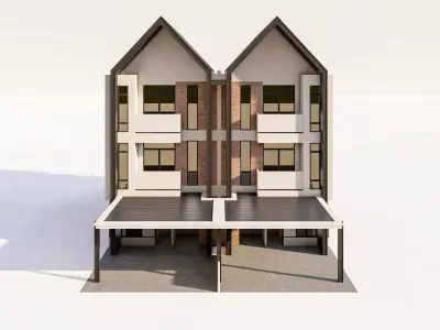 Modern  Townhouse Residential Unit 3D model