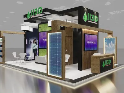 Exhibition Stand Stall Four Side Open 8X9 3D model