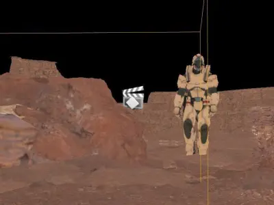 Cinematic Mars Scene animated 3D model