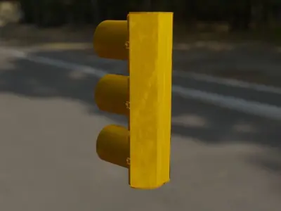  Traffic light  low poly 3D model