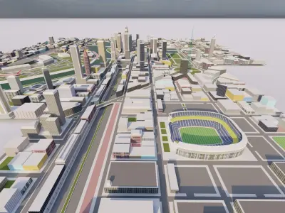 modern city- urban 3D model shop