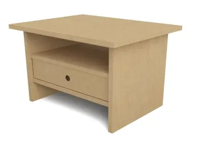 Cardboard Bedside Table KRUMEL Low-poly 3D model