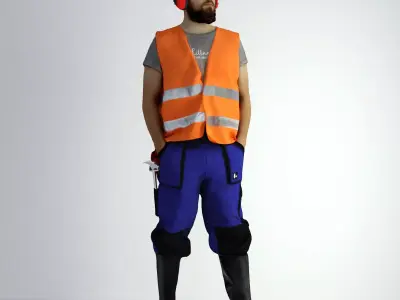 3D Scan Man Worker Safety 018 3D model