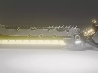 Sci-Fi Cyberpunk Energy Katana - Game Ready Low Poly Weapon Low-poly 3D model