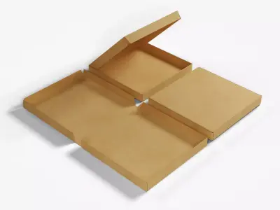 4-inch Pizza Boxes Kraft Paper Mockup 3D Model Pack