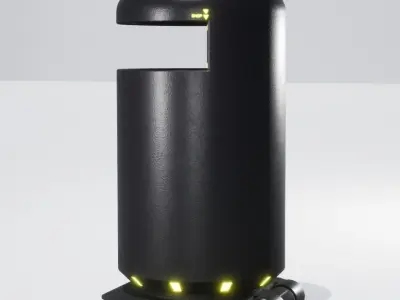 Bin Sci-Fi Low-poly 3D model
