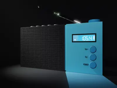 Basic small portable Radio - PBR Low-poly 3D model