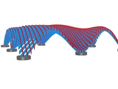 Waffle Structure Parametric Pavilion 3D model