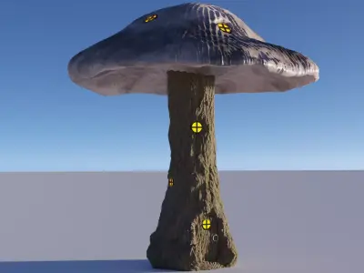 Mushroom House Low-poly 3D model