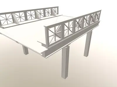 Low-Poly Train Bridge Pack Low-poly 3D model