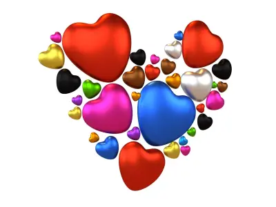 Combination Design Heart Icon v1 016 3D model