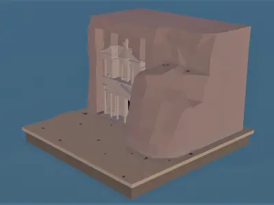 Petra Al Khazneh  Low-poly 3D model