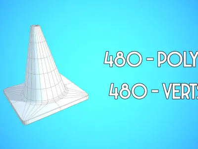 CONE TRAFFIC CARTOON STYLIZED Low-poly 3D model