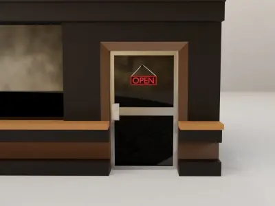 Pub Coffee Low poly Low-poly 3D model