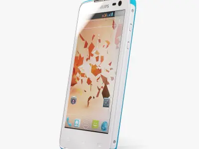 Philips Xenium W732 White Blue Low-poly 3D model