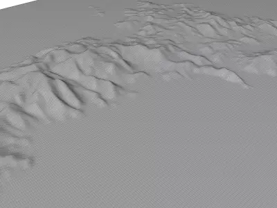 Syros Island 3D model terrain Low-poly 3D model