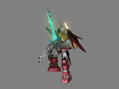 Attacker Gundam 2 A 3D model