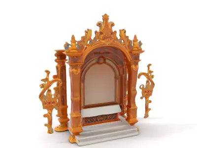 Ornate Golden Altar model pack Low-poly 3D model