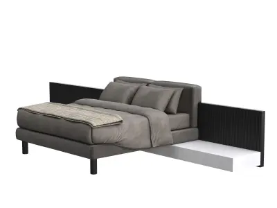 CLIFF-Meridian-bed modern bed frame with storage Low-poly 3D model