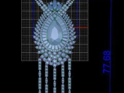 necklace  gold dimond 3D print model