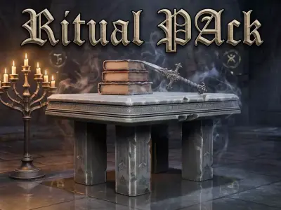 Dark Ritual Props Pack Low-poly 3D model