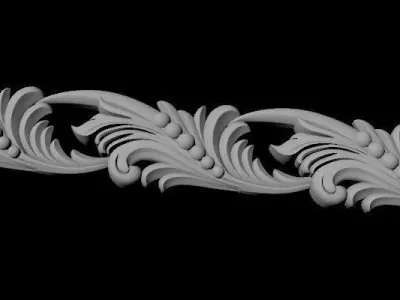 baguette shabby chic scalloped edge trim 3D model