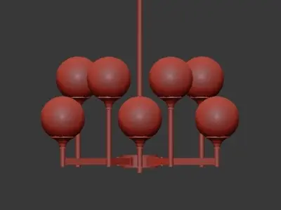 Ball Valley Chandelier 12 3D model