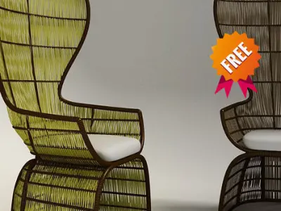 Crinoline C5P Armchair BeB Italia Free 3D model