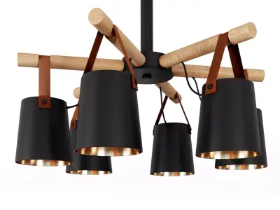 Modern Nordic Drop Down Pendant Chandelier 6 3D model