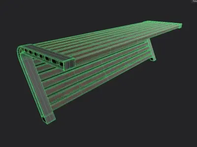 Bench  M16 Low-poly 3D model