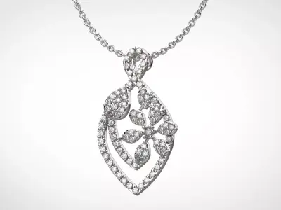 PE17 Classic Solitaire Pendant half ct CAD STL 18K  3g 3D print model