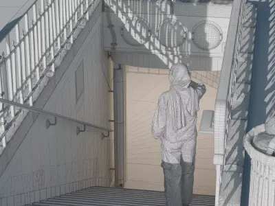 Paris Metro Station Entrance 3D model